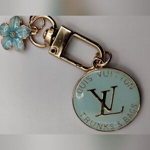 Louis Vuitton Button Zipper Pull Trunk Tag Blue 25mm